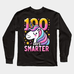 100 days smarter, adorable unicorn Long Sleeve T-Shirt